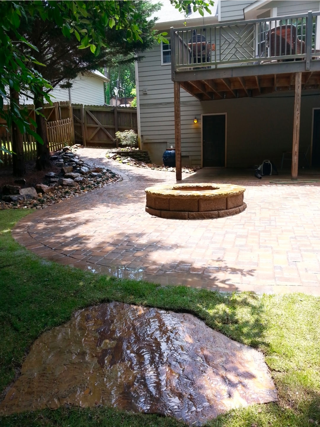 Backyard Paver Patio & Fire Pit - After