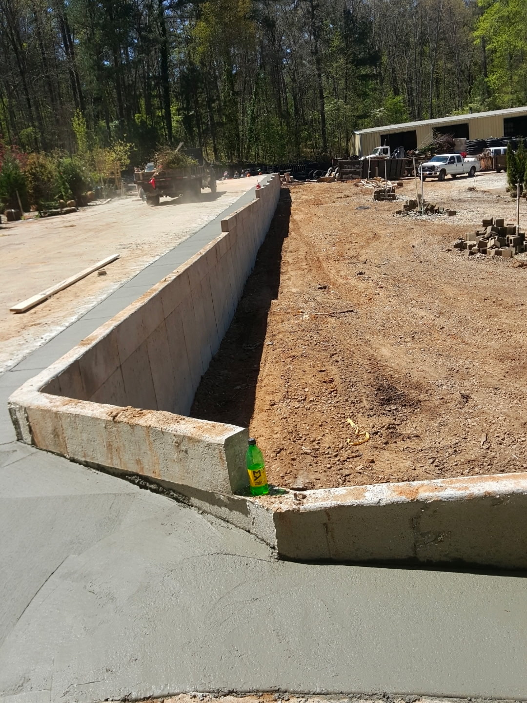 Commercial Concrete Retaining Wall - After