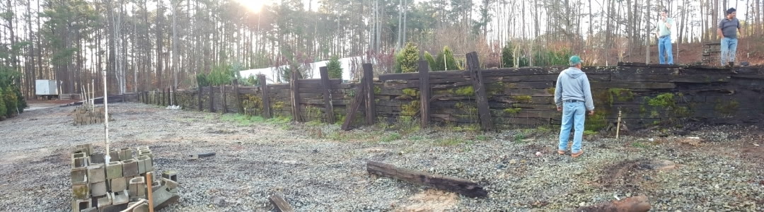Commercial Concrete Retaining Wall - Before