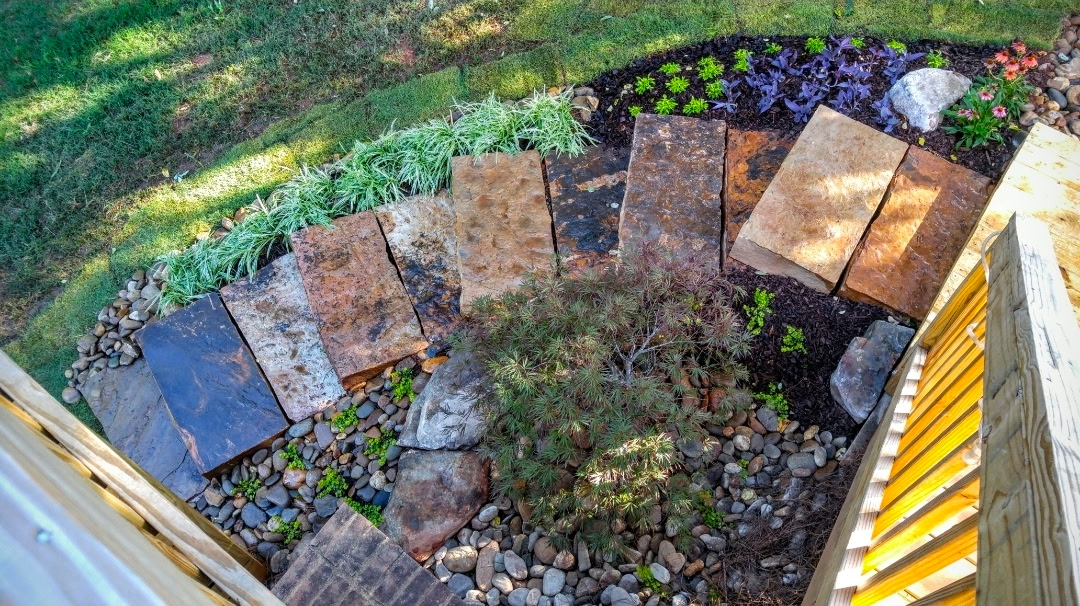 Under-Deck Stone Path & Plantings - After 1