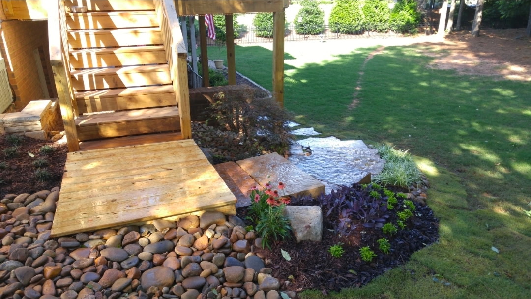 Under-Deck Stone Path & Plantings - After 2