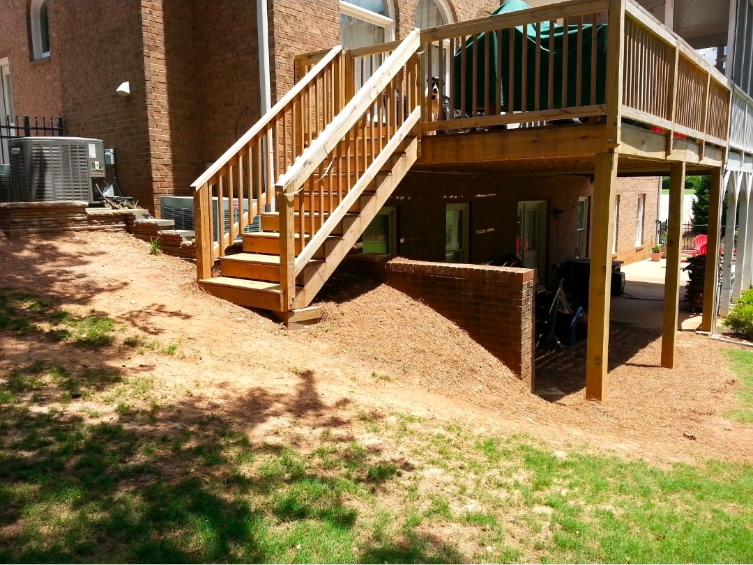Under-Deck Stone Path & Plantings - Before