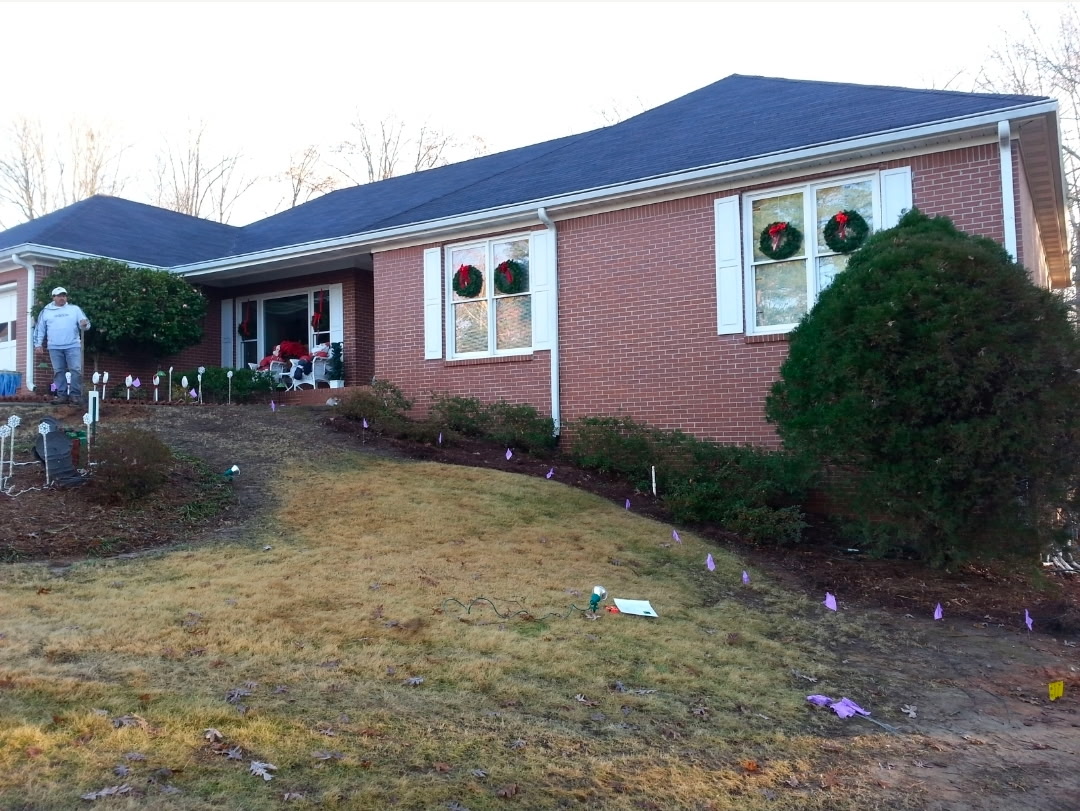 Hillside Stone Step Walkway & Beds - Before