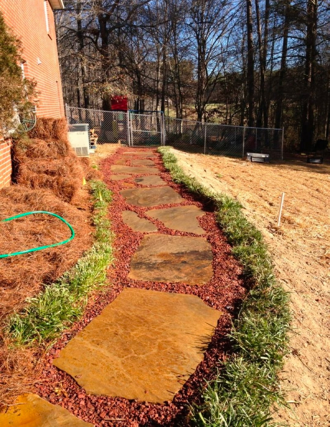 Side Yard Flagstone Stepping-Stone Path - After