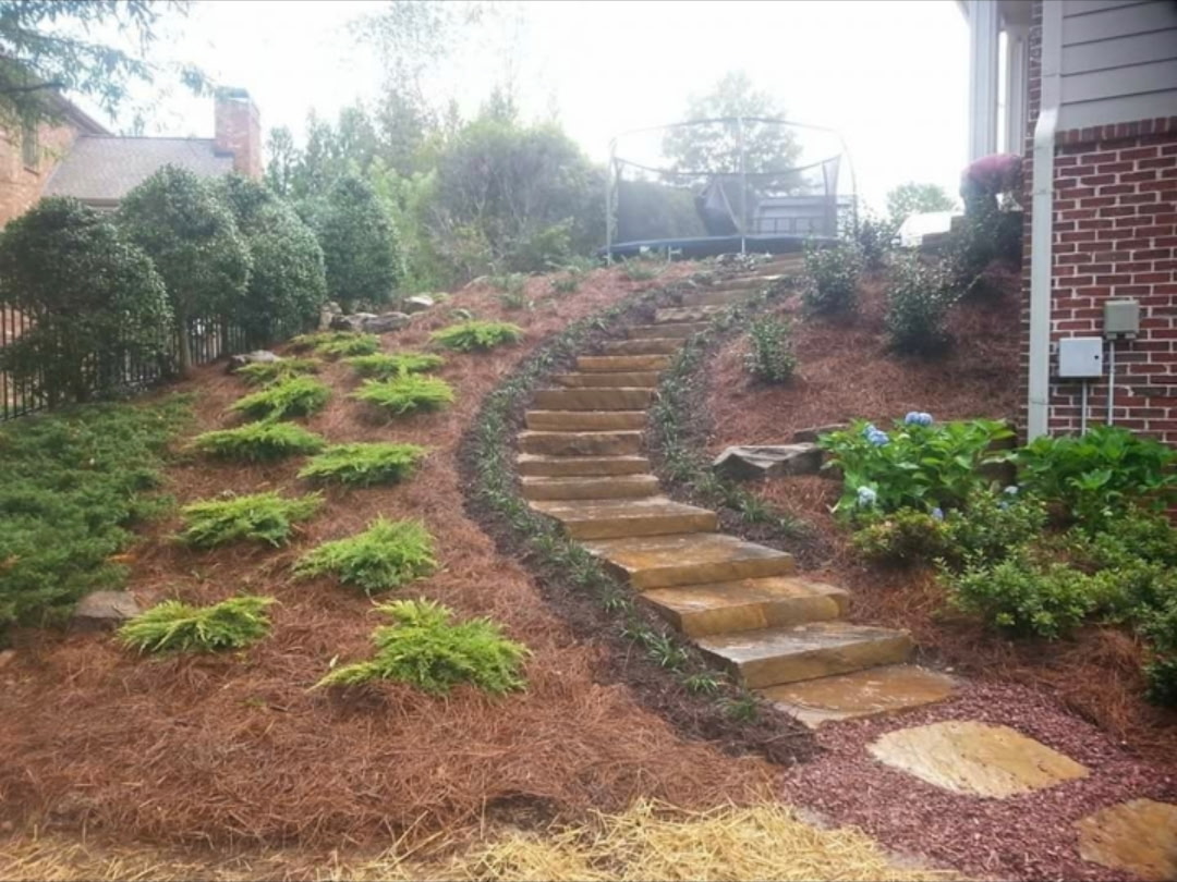 Hillside Stone Staircase - After