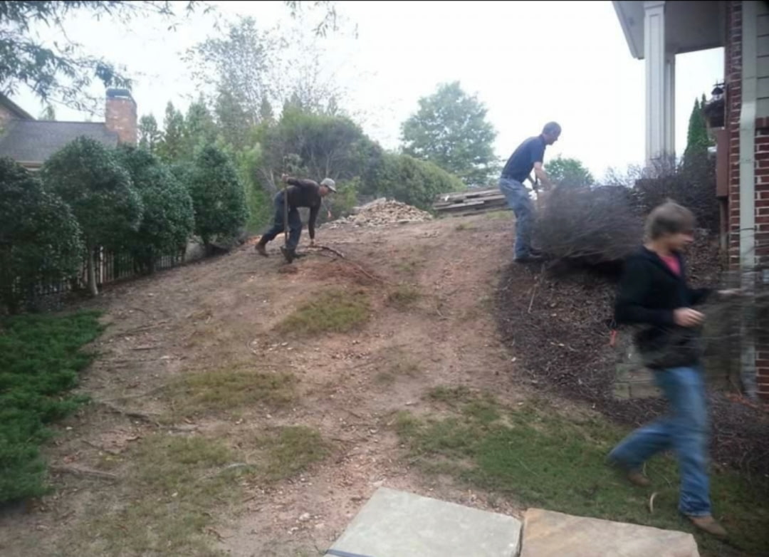 Hillside Stone Staircase - Before