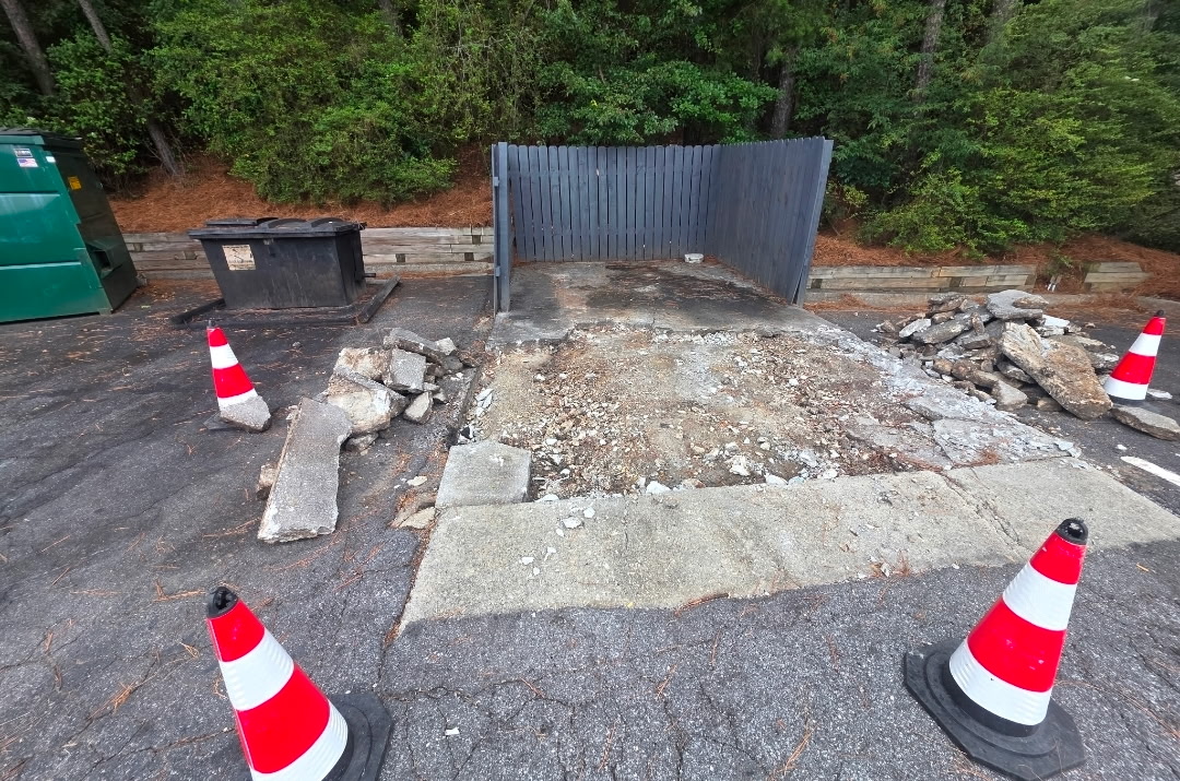 Commercial Dumpster Pad Replacement - Before